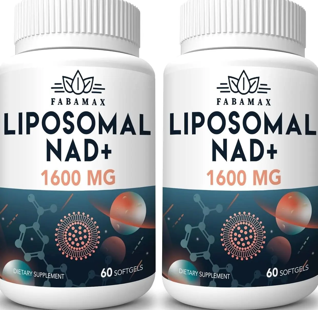 1600 mg Liposomal NAD Supplement, 98% Pure NAD+ Supplement, Superior Absorption, Alternative to Nicotinamide Riboside or NADH to Boost NAD+ for Aging Defense, Energy, Longevity, 120 Softgels