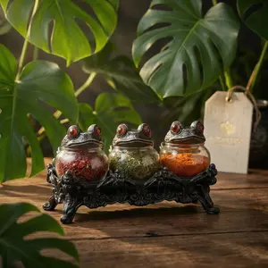 Handcrafted Witchy Frog Apothecary Spice Herbs Jars, Unique Decorative Storage Containers, Perfect for Kitchen Organization & Gift Ideas