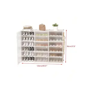 Special Sale  36 Pairs Stackable Shoe Storage Cabinet Drawer Box Plastic Frame Room Organizer Storage