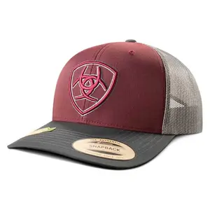 Ariat Unisex Embroidered Logo Burgundy Mesh Back Snapback Hats