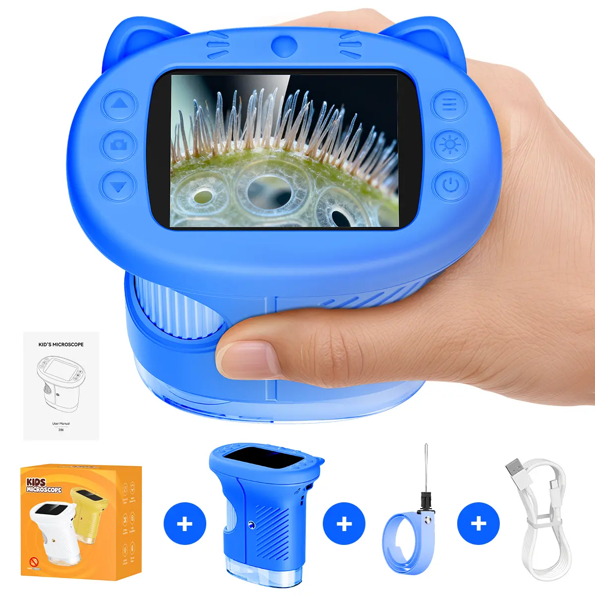 2026 Upgrade] Aspoven 1000X Kids Microscope with Built-in Photo