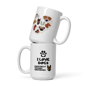 I Love Dogs Especially German Shepherds Mug 15 oz MTO