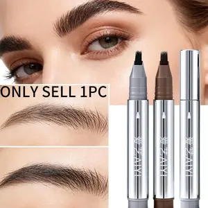 Multi-shade Micro-fine 4-Tip Eyebrow Pen for All Hair Colors Natural Buildable Pigment Waterproof Sweat-proof All-day Hold Natural Wild Brow Look