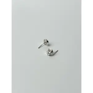 925 Silver Needle Twisted Knot Stud Earrings
