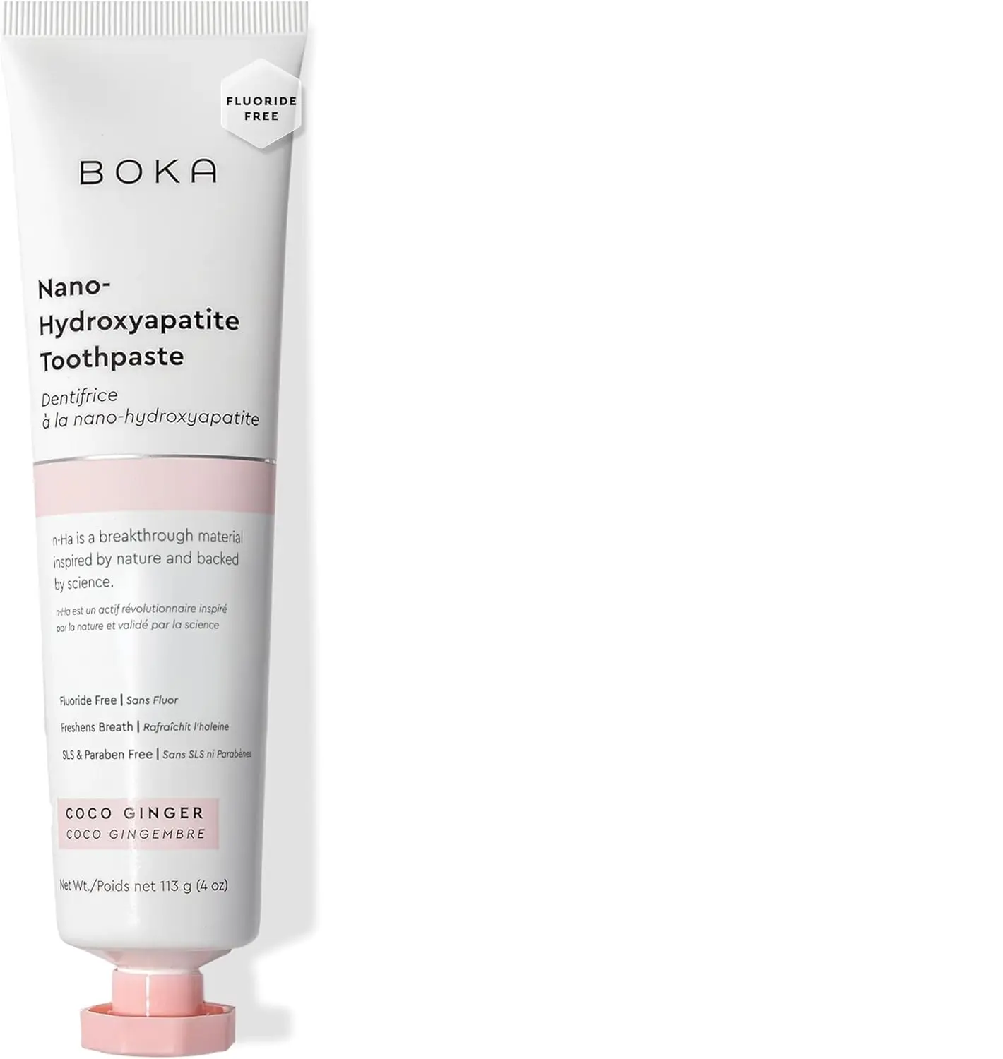 Boka Fluoride-Free Nano Hydroxyapatite Toothpaste - Coco Ginger Flavor, 4 Oz, 1PK - Sensitive Teeth Care for Adults (Oral Care Product)