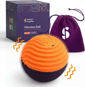 Special Supplies Sensory Massage Ball Orange & Purple Tactile Stimulation Stress Relief Therapy for Kids & Adults with 4  Modes for Pain Relief & Muscle Relaxation