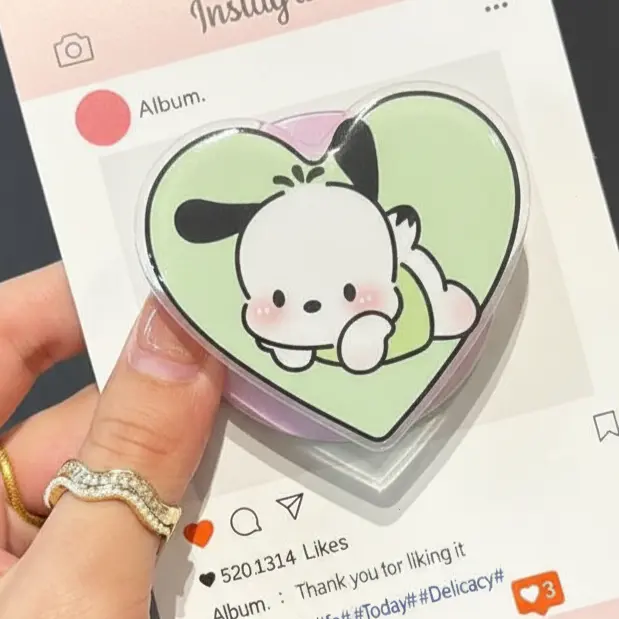 Cute Pochaco Heart MagSafe Phone Grip – Pastel Accessory for Pet Lovers