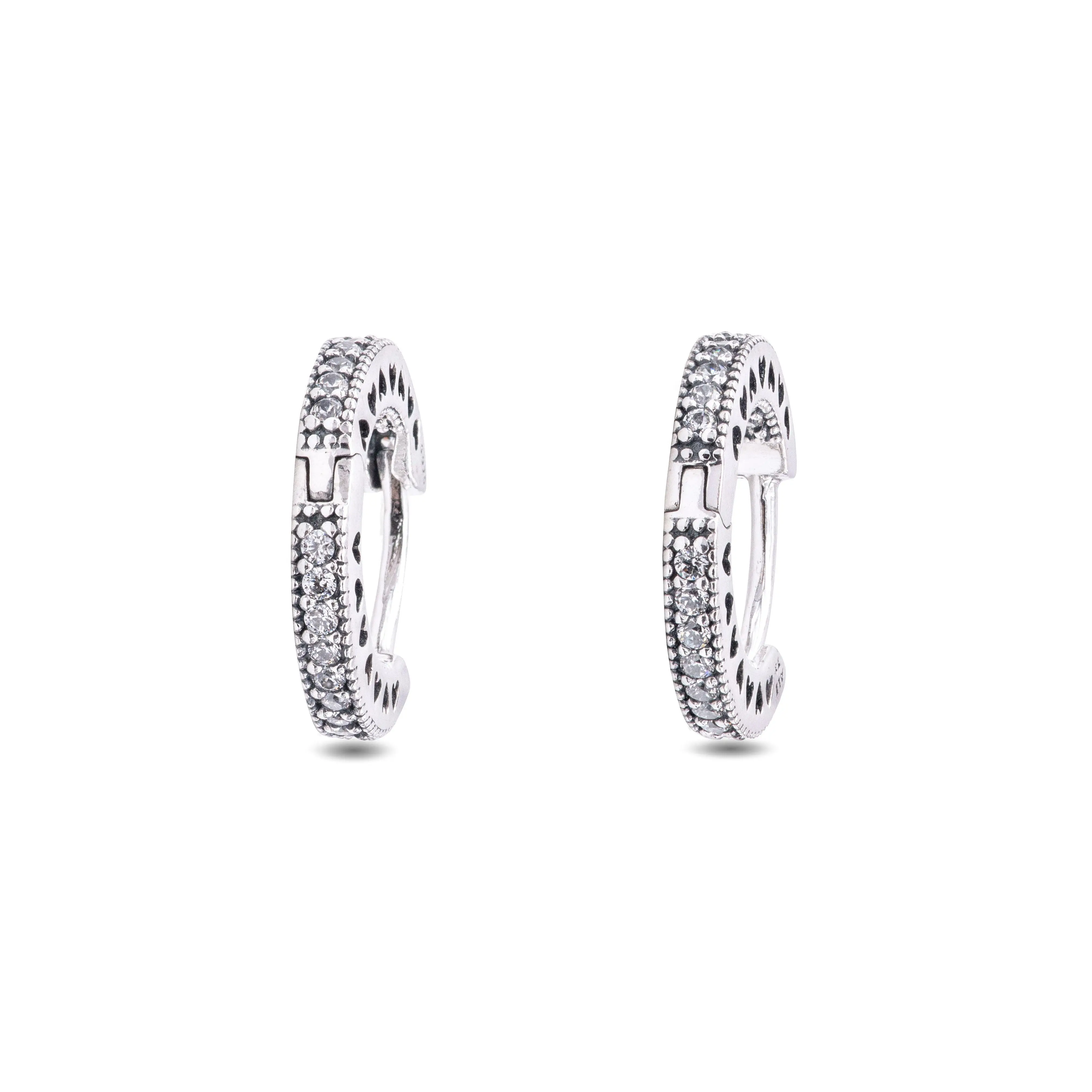 PANDORA Hearts of PANDORA Hoop Earrings - 296317CZ, Heart, Cubic Zirconia, Adults PANDORA Hearts of PANDORA Hoop Earrings - 296317CZ, Heart, Cubic Zirconia, Adults
