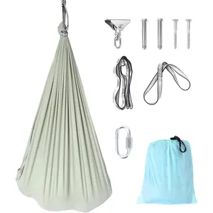 55x59 Inch Double Layer Sensory Therapy Swing, 360° Rotation Calming Hug Effect, Comfortable Indoor Outdoor Swing for Kids Adults, Sturdy Secure Design for Home Playroom Therapy Use