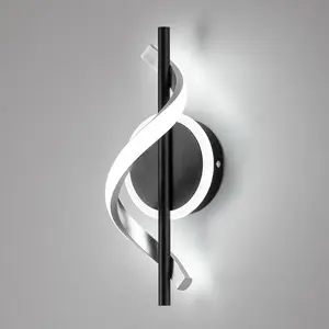 Modern LED Indoor Wall Light, Spiral Design, Hanging Fixture, Ideal for Stairs, Living Room, Bedroom, Hallway, Corridor