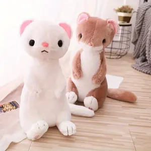 1pc Cute Sitting Ferret Plush Toy - Soft Stuffed Animal Doll with Expressive Eyes, White/Pink Ears & Pastel Body, Cuddly Home Decor Gift for , Christmas, Birthdays, Valentine's Day (Safe & Adults), Large Stuffed Animal, Huge Stuffed Animal, Party