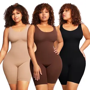 Snatch me up playsuit For Women Tummy Control Seamless Ribbed Square Neck Rompers / One Piece Sleeveless Yoga Workout t Jumpsuit sport jumpsuit