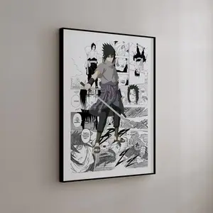 Anime Poster, NRT Sasuke Manga Collage Poster, Anime Wall Art Print, Japanese Comic Style Decor, Perfect Gift for Fans! Character Illustration Artistic