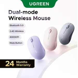 UGREEN  Wireless Bluetooth Mouse Laptop Mice Portable(BT5.0 and USB 2.4G) Dual Mode Connection Silent Slim Computer Mouse for Laptop/iPad Tablet/Apple MacBook/PC,#SummerVibes,mothersdaygift