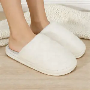 casual comfortable slipper House Slippers for Women & Men - Fuzzy, Indoor/Outdoor Shoes with Memory Foam & Faux Fur Lining