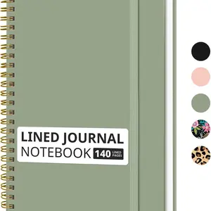 Lined Spiral Journal Notebook for Women & Men 140 Pages College Ruled Hardcover Notebook for Writing A5(6"x8") Green