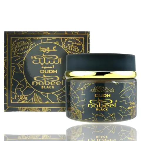 Nabeel Black Bukhoor Diffuser Incense Jar, 60g Home Fragrance Aroma Freshener for Home Care Supplies