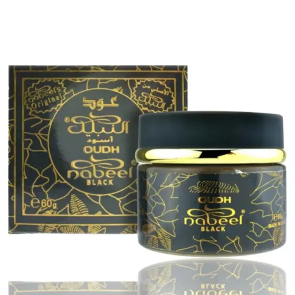 Nabeel Black Bukhoor Diffuser Incense Jar, 60g Home Fragrance Aroma Freshener for Home Care Supplies