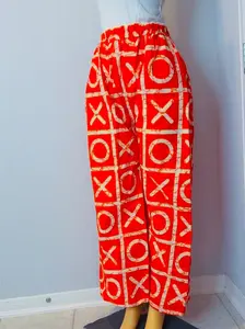 Bold Ankara XO Wide -Leg Palazzo Pants ( Elastic Waist Fit 30-44)