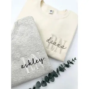 EMBROIDERED NURSE Athletic Block Gemma Sweatshirt | Nurse Pullover Sweatshirts | Gift for Grad | New Nurse Gifts | Nursing School Shirts