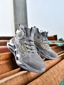 Men's High Top Safety Shoes Steel Toe, Puncture Proof Anti Smash Work Boots, ESD Anti Static Industrial Construction Walking Shoes for Outdoor Work