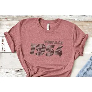 Vintage 1954 Birthday, 1954 TShirt Retro Shirt 70th Birthday, 1954 Birthday Gift For Him Gift For Her Vintage  Shirt Tee Casual Menswear Classic Top