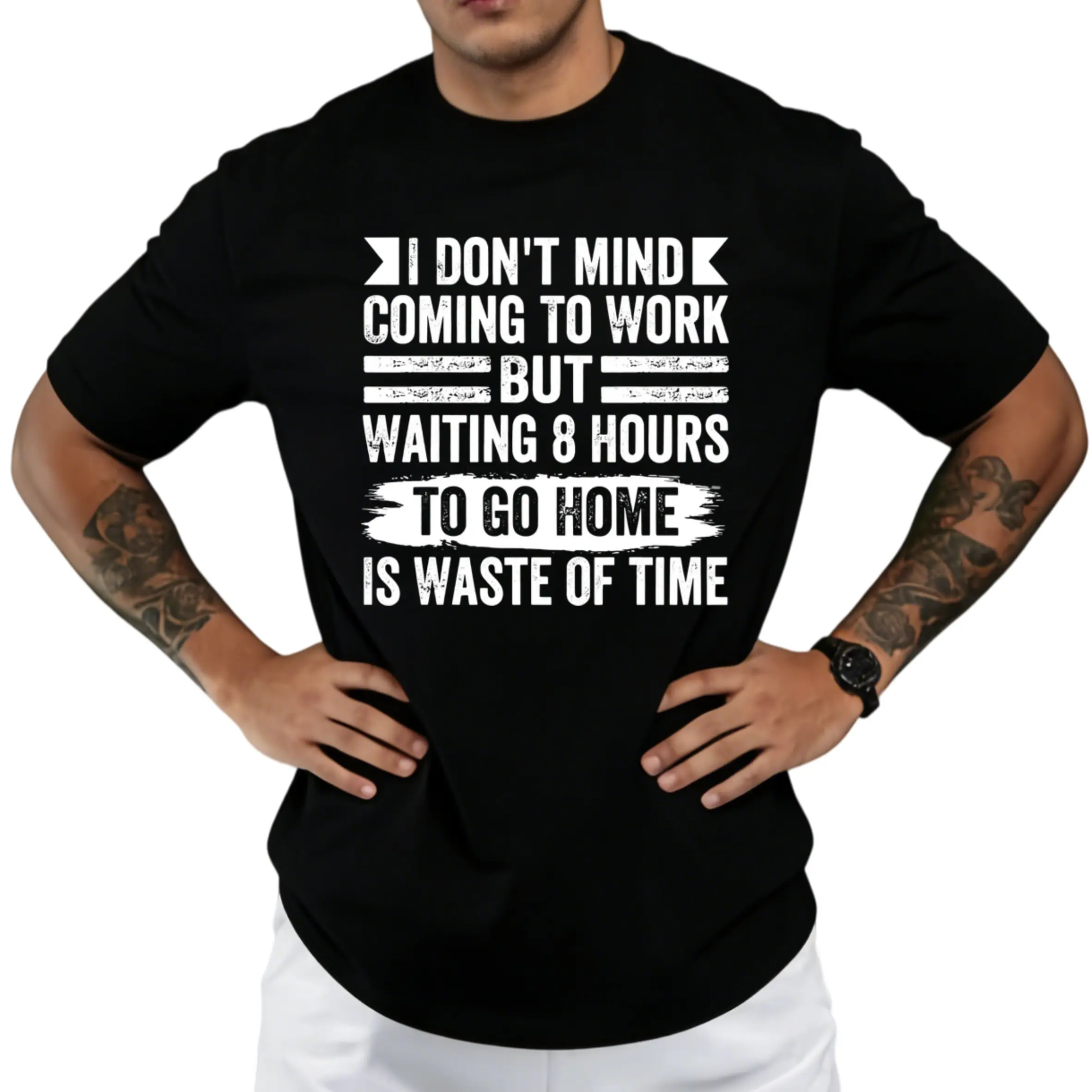 I Don't Mind Going to Work - Funny Ironic Work T - Shirts, Fashionable Short Sleeve Comfortable Versatile Summer T - Shirts.