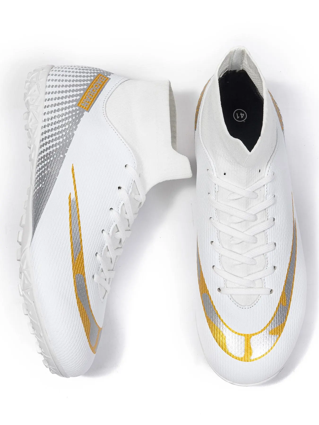 Men's High Top Lace Up Football Shoes, Breathable Comfortable Football Cleats, Anti-slip Soccer Shoes, Sports Shoes for Outdoor Training & Competition, Football Boots, Football Field Boots