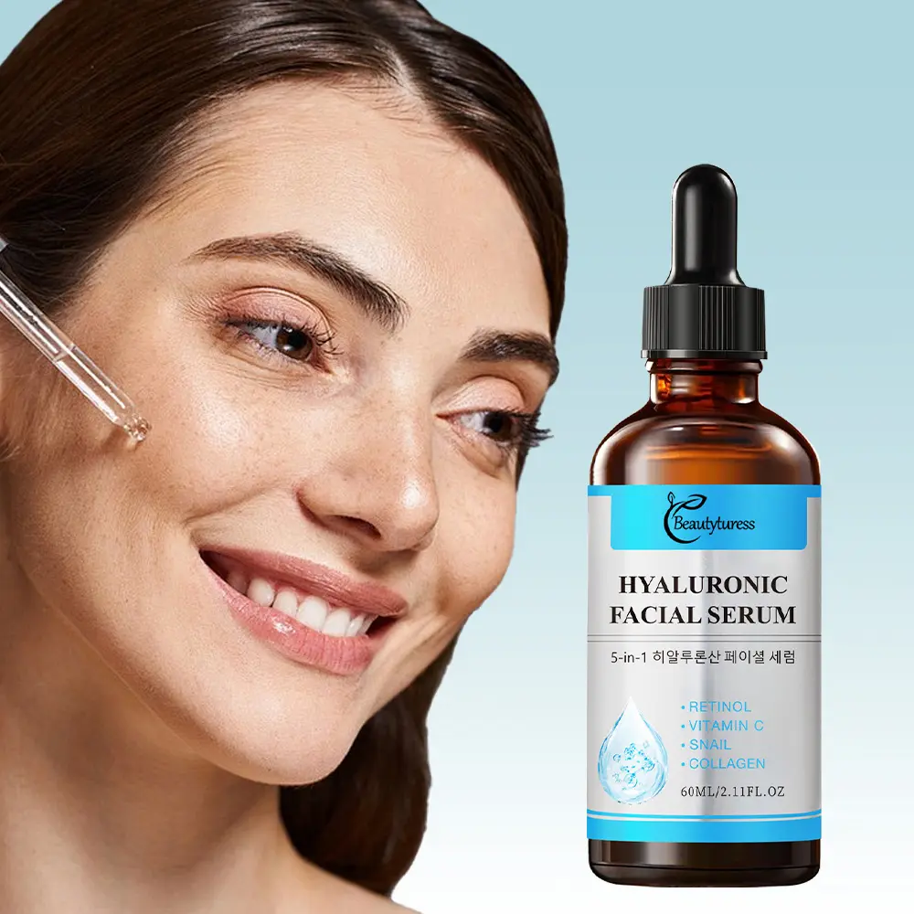Beautyturess Hyaluronic Acid 5-in-1 Facial Serum Essence 60ml | Glycerin & Hyaluronic Acid Formula | Hydrating & Moisture-Locking Care | Suitable for All Skin Types | Ideal for Daily Skincare · Great Gift for Mom · Portable for Travel
