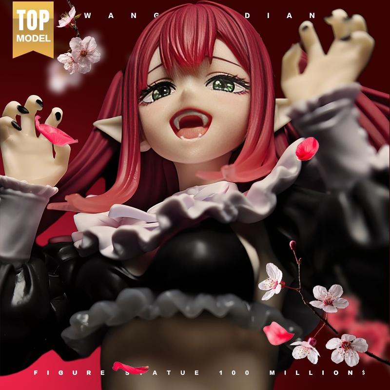 Kawaii Demon Girl Anime Action Figure, 29cm PVC Statue with Heart Base, Japanese Cosplay Model, Desktop Decoration for Anime Lovers