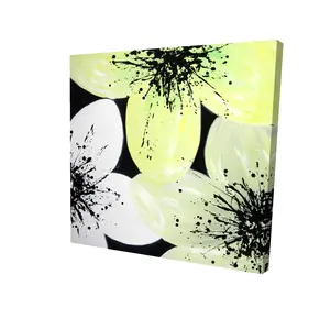 360 stand White & Yellow Floral Botanical Wall Print - 8x8 in, Nature-Inspired Artistic Wall Art, Home Supplies Decoration, Flower, Room
