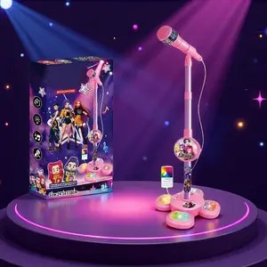 Kpop Kids Karaoke Machine with Microphone & LED Lights - K-pop Fans Singing Machine Toy, Music Player, Birthday Gift for Girls & Boys