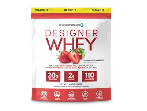 Strawberry Designer Whey 2 lb : 100% Whey Protein Powder - Designer Protein®
