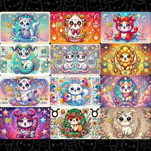 Zodiac Cat Astrology Signs Custom Cute Kittens Credit Card Cover Vinyl Skin Stickers - Pop culture cats