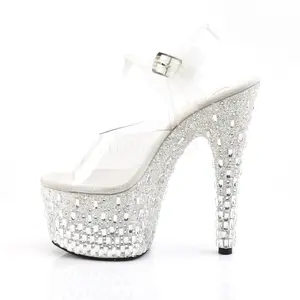 7 Inch Heel ADORE-708MR-5 Clear Platform Sandal