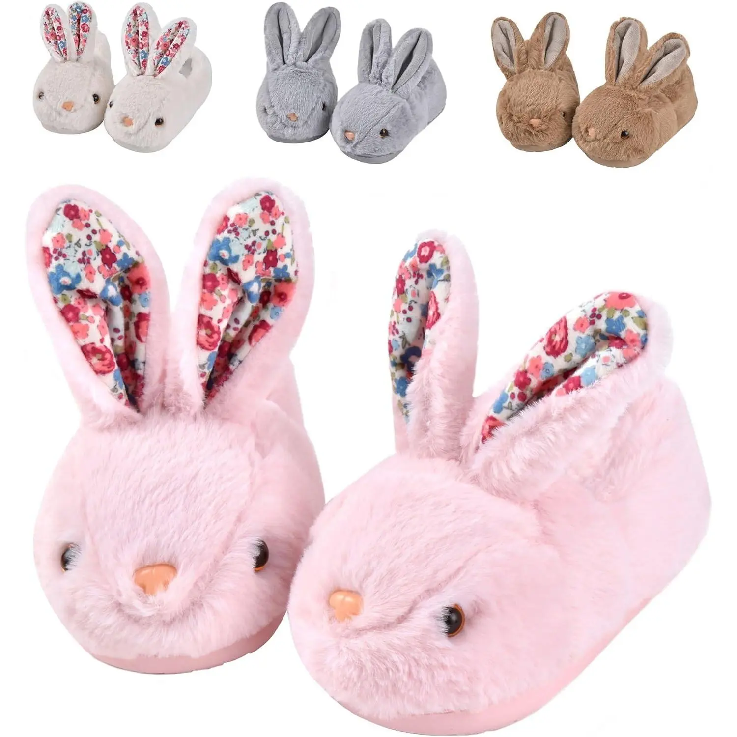 Toddler Slippers Boys Girls Little Kids Dinosaur House Shoes Cute Bunny Slipper  Home Indoor Winter Bedroom Non Slip Soft Plush Rabbit Warm Shoes