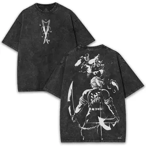 Tengen 260GSM Washed Anime Tee – Oversized Vintage Fit with Front & Back Explosive Demon Slayer Prints for Loud, Stylish Streetwear - Pick Your Shade
