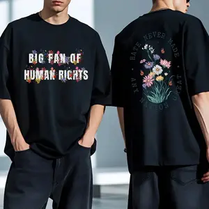 Women's Casual Human Rights Top - Unisex Political Activism T-Shirt, Feminist Gift, Double-Sided Printing,Street,shirts