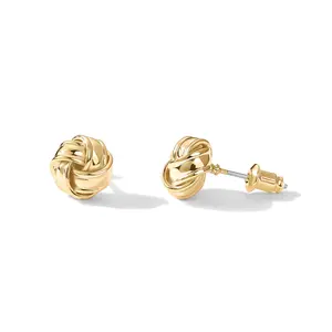 PAVOI 14K Gold Plated Sterling Silver Post Love Knot Stud Earrings - Gold Earrings for Women