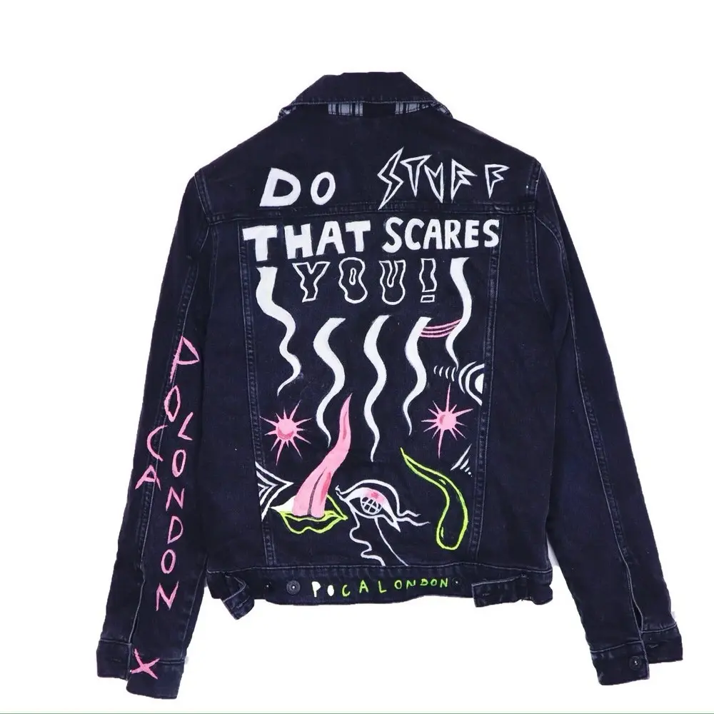 ‘That Scares You’ Hand Painted Denim Jacket