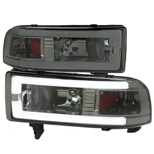 1994-2001 Dodge RAM 1500/ 1994-2002 RAM 2500/3500 Dual LED Bar Factory Style Headlights (Chrome Housing/Smoked Lens)