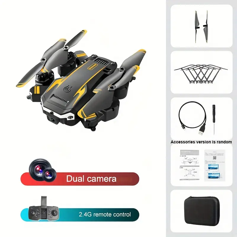 【S6]Quadcopter drone intelligent obstacle avoidance folding 4K high-definition aerial photography remote control toy aircraft - Orange