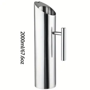 Stainless Steel Water Pitcher with Ice Compartment Juice Dispenser for Home Bar KTV Party Cold Drink Server