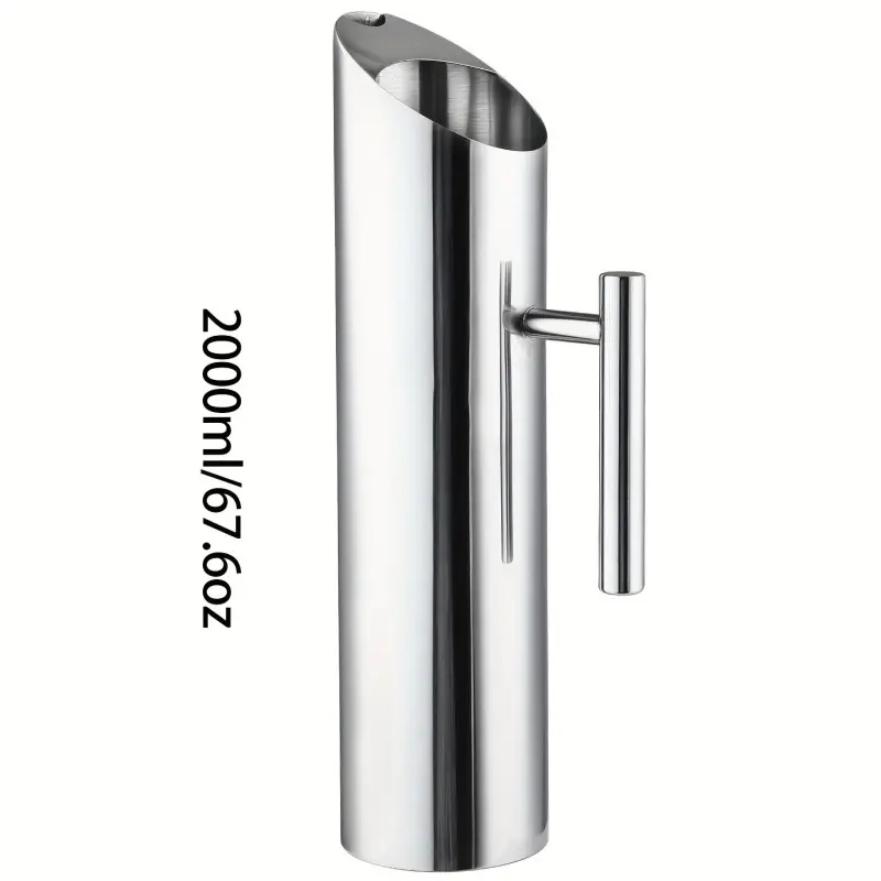 Stainless Steel Water Pitcher with Ice Compartment Juice Dispenser for Home Bar KTV Party Cold Drink Server