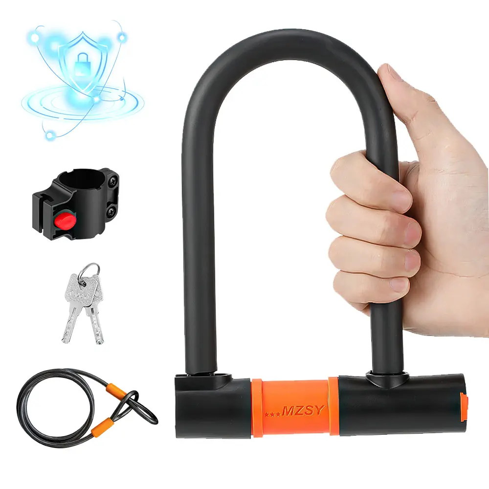 Heavy Duty Anti-Theft U-Lock for Bicycles - Durable Zinc Alloy, Multi-Function Safety Lock, Mountain, Road And Folding Bicycle Specific, Lightweight And Sturdy Design, Daily Use Bicycle Lock, Bicycle Safety Additions