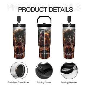 30 Ounce Attack on Titan Themed Tumbler - Insulated Stainless Steel Water Bottle, Durable Thermos & Flask, Multi-Purpose Drinking Cup for Home, Office, School & Daily On-the-Go, Perfect Boyfriend Gift & Summer Cool Drinkware