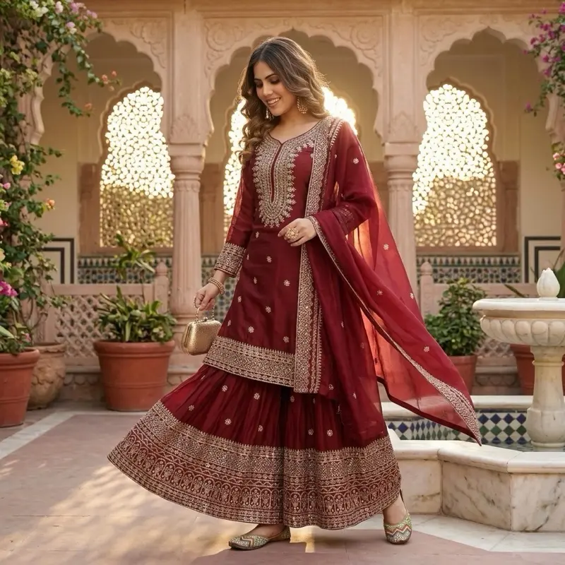red pakistani casual dresses Pakistani Red Dresses