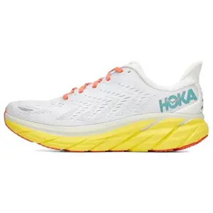 HOKA ONE ONE Clifton 8 Road Cushioned Low-Cut Running Shoes for Men in Gray-Yellow Trending Shoes, House White Official Shoes to Get / Maison Mihara