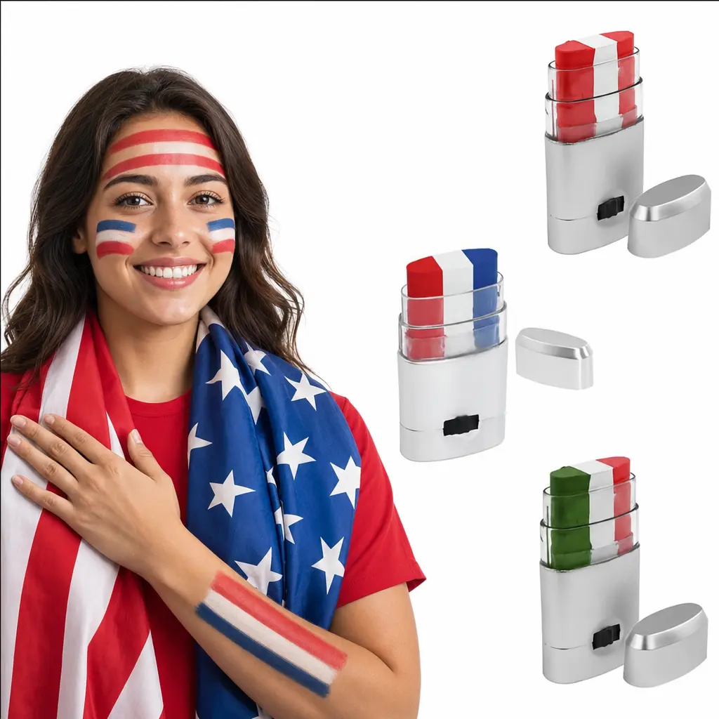 【 DealsForYouDays】Portable Flag Face Paint Stick｜Sweatproof Long-Lasting Paint for Sports Fans,for All Game Day Events,Suitable for fans cheering on various sports events,#GameDayFacePaint   baseball face paint  #SportsFanEssentials #Football