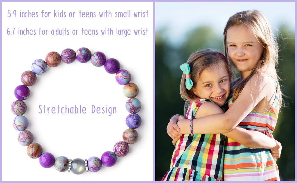 Handmade Gifts for Kids/Teen Girls/Adults-Love/Encouragement-Natural Crystal Bracelets